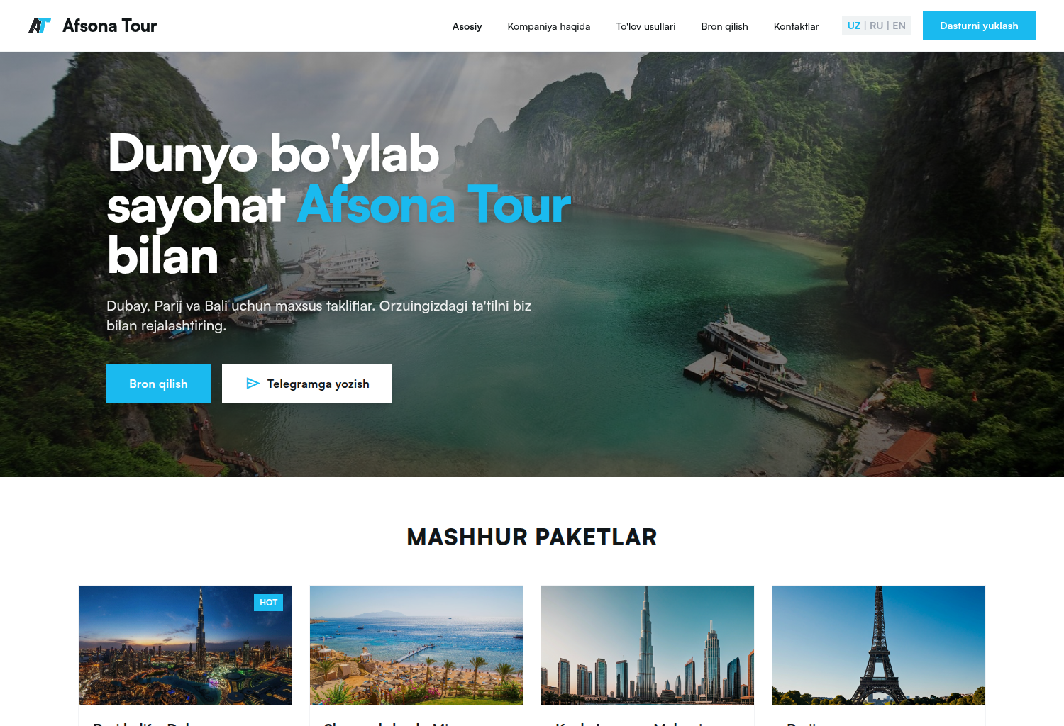 afsonatour.uz loyiha rasmi